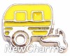 H7001 Yellow Travel Trailer Floating Locket Charm