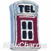 H7002 Red Telephone Booth Floating Locket Charm
