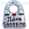 H7006 I Love Shopping Handbag Floating Locket Charm