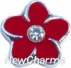 H7029 Red Flower Floating Locket Charm