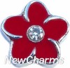 H7029 Red Flower Floating Locket Charm