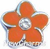 H7030 Orange Flower Floating Locket Charm