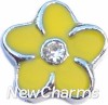 H7031 Yellow Flower Floating Locket Charm