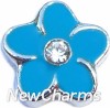 H7032 Blue Flower Floating Locket Charm