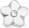 H7035 White Flower Floating Locket Charm