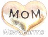 H7046 Mom Gold Heart Floating Locket Charm