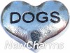 H7051 Dogs Silver Heart Floating Locket Charm