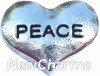 H7052 Peace Silver Heart Floating Locket Charm