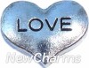 H7054 Love Silver Heart Floating Locket Charm