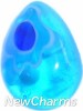 H7058 Blue Tear Drop Stone Floating Locket Charm