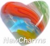 H7060 Multi Color Heart Stone Floating Locket Charm