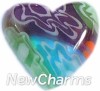 H7060 Multi Color Heart Stone Floating Locket Charm