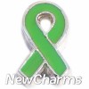 H7061 Green Ribbon Floating Locket Charm