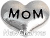 H7063 Mom Silver Heart Floating Locket Charm