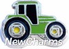 H7071 Green Tractor Floating Locket Charm