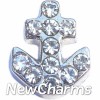 H7072 Anchor With Stones Floating Locket Charm