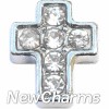 H7089 Cross With Stones Floating Locket Charm