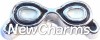 H7090 Black Glasses Floating Locket Charm