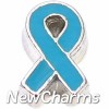 H7094 Blue Ribbon Floating Locket Charm