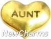 H7096 Aunt Gold Heart Floating Locket Charm