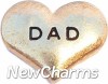 H7113 Dad Gold Heart Floating Locket Charm