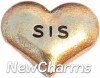 H7119 Sis Gold Heart Floating Locket Charm