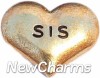 H7119 Sis Gold Heart Floating Locket Charm