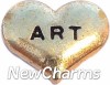 H7121 Art Gold Heart Floating Locket Charm