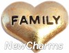 H7123 Gold Family Heart Floating Locket Charm