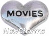 H7130 Movies Silver Heart Floating Locket Charm