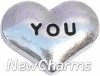 H7134 You Silver Heart Floating Locket Charm