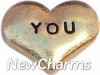H7137 You Gold Heart Floating Locket Charm