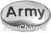 H7186 Army Silver Oval Floating Locket Charm