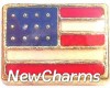 H7192 USA Flag Gold Trim Floating Locket Charm