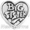 H7194 Silver Big Sister Heart Floating Locket Charm