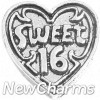 H7195 Silver Sweet 16 Floating Locket Charm