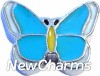 H7501 Blue And Yellow Butterfly Floating Locket Charm