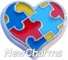 H7505 Autistic Heart Floating Locket Charm