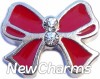 H7506 Big Red Ribbon Floating Locket Charm