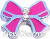 H7507 Big Pink Ribbon Floating Locket Charm