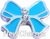 H7508 Big Blue Ribbon Floating Locket Charm