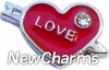 H7513 Big Red Heart Love Floating Locket Charm