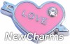 H7515 Big Pink Heart Love Floating Locket Charm