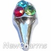 H7519 Multi Color Flowers Floating Locket Charm