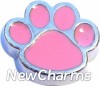 H7528 Pink Paw Floating Locket Charm