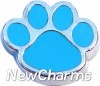 H7529 Blue Paw Floating Locket Charm