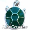 H7531 Green Turtle Floating Locket Charm