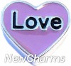 H7546 Love Purple Heart Floating Locket Charm