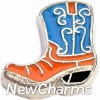 H7612 Cowboy Boot Floating Locket Charm