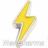 H7616 Yellow Lighting Bolt Floating Locket Charm